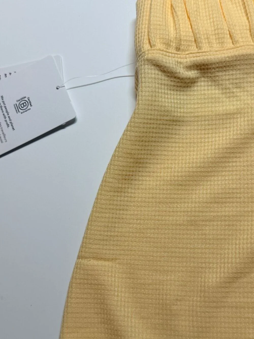 NWT Athleta Wind Down Sleep Shorts 1X Lunaria Yellow Waffle Knit Lounge Plus - Picture 11 of 11